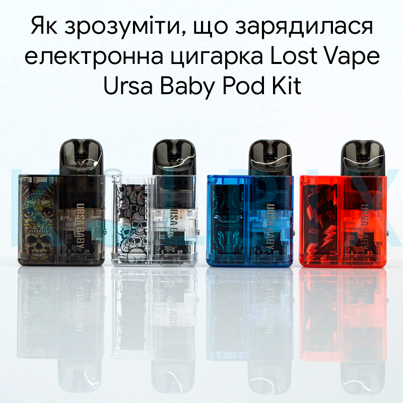 Як зрозуміти, що зарядилася електронна цигарка Lost Vape Ursa Baby Pod Kit