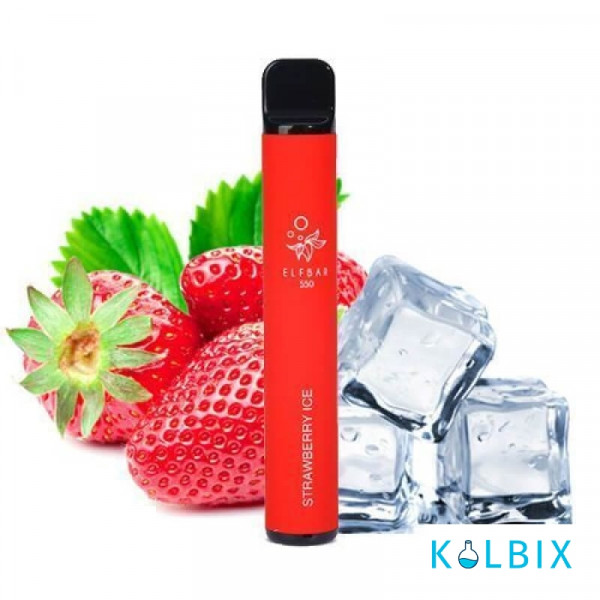 ОДНОРАЗОВАЯ POD-СИСТЕМА ELF BAR 550 DISPOSABLE POD DEVICE 50 МГ (STRAWBERRY ICE) СО ВКУСОМ КЛУБНИКИ