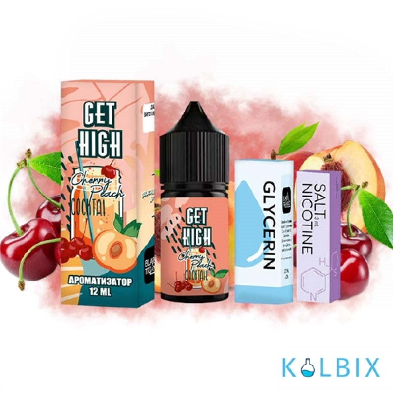 Набор для самозамеса Get High 30 мл 50 мг - со вкусом коктейля с вишней и персиком.