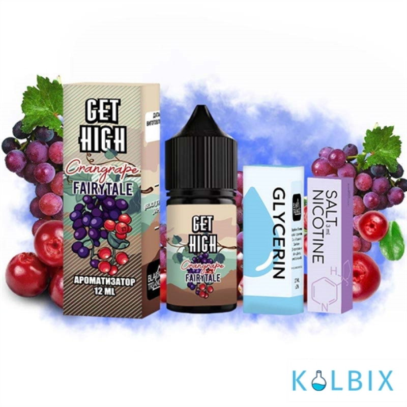 Набор для самозамеса Get High 30 мл 50 мг - со вкусом винограда и клюквы.