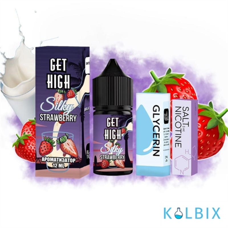 Набор для самозамеса Get High 30 мл 50 мг - со вкусом клубничного молока.