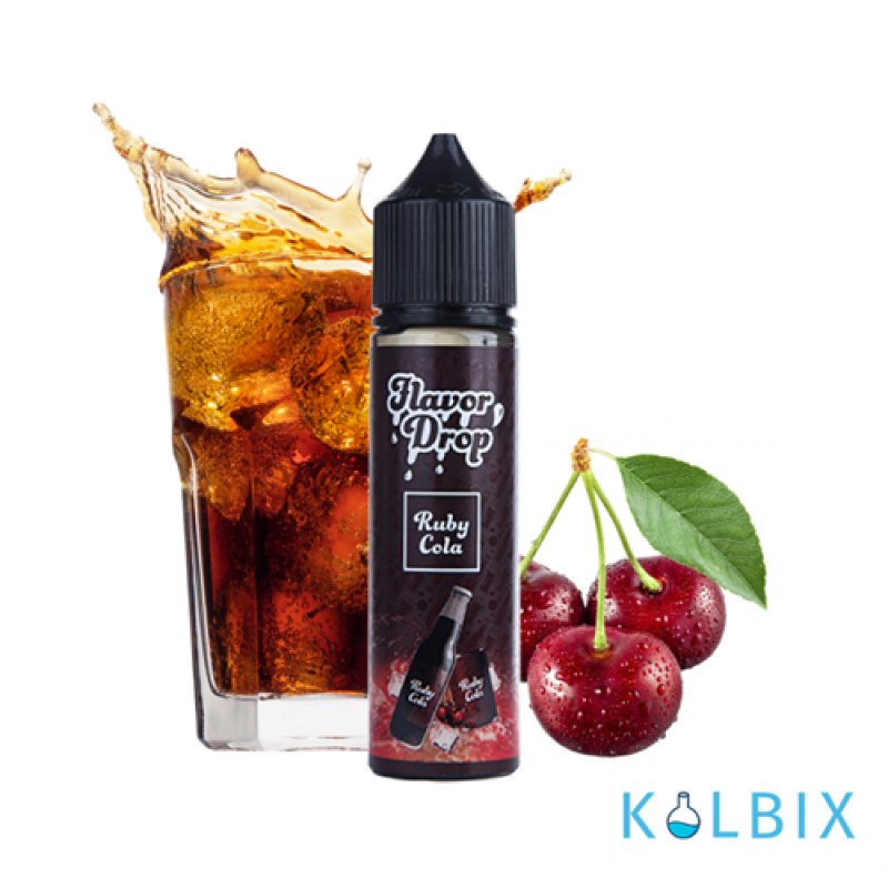 FLAVOR DROP - RUBY COLA 60 МЛ 0 МГ НА ОРГАНІЧНОМУ НІКОТИНІ З СМАКОМ КОКА-КОЛИ З ВИШНІЙ