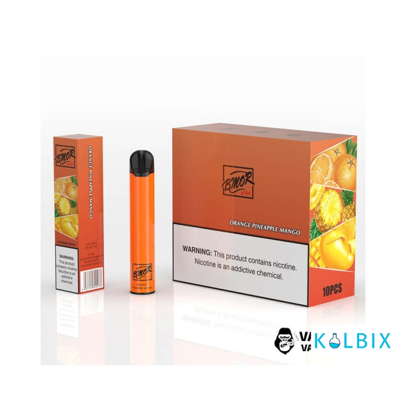 ОДНОРАЗКА BMOR XTRA 1600 PUFFS DISPOSABLE POD KIT - ORANGE PINEAPPLE MANGO 5% СО ВКУСОМ АПЕЛЬСИНА, АНАНАСА И МАНГО