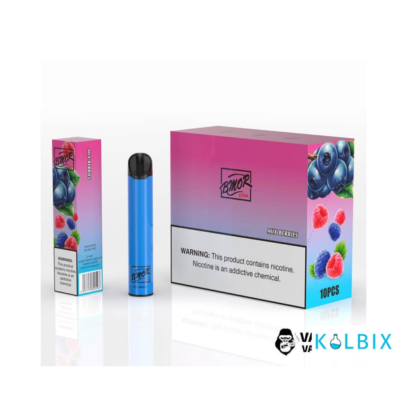 ОДНОРАЗКА BMOR XTRA 1600 PUFFS DISPOSABLE POD KIT - MIX BERRIES 5% СО ВКУСОМ ЯГОД