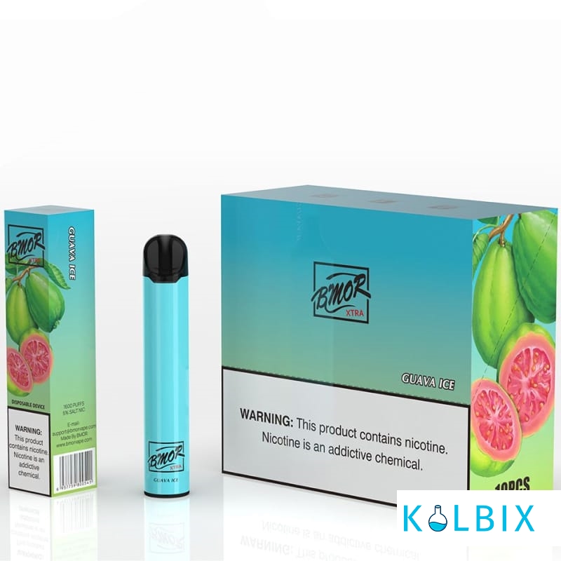 ОДНОРАЗОВА BMOR XTRA 1600 PUFFS DISPOSABLE POD KIT - GUAVA ICE 5% ЗІ СМАКОМ ГУАВИ З ХОЛОДКОМ