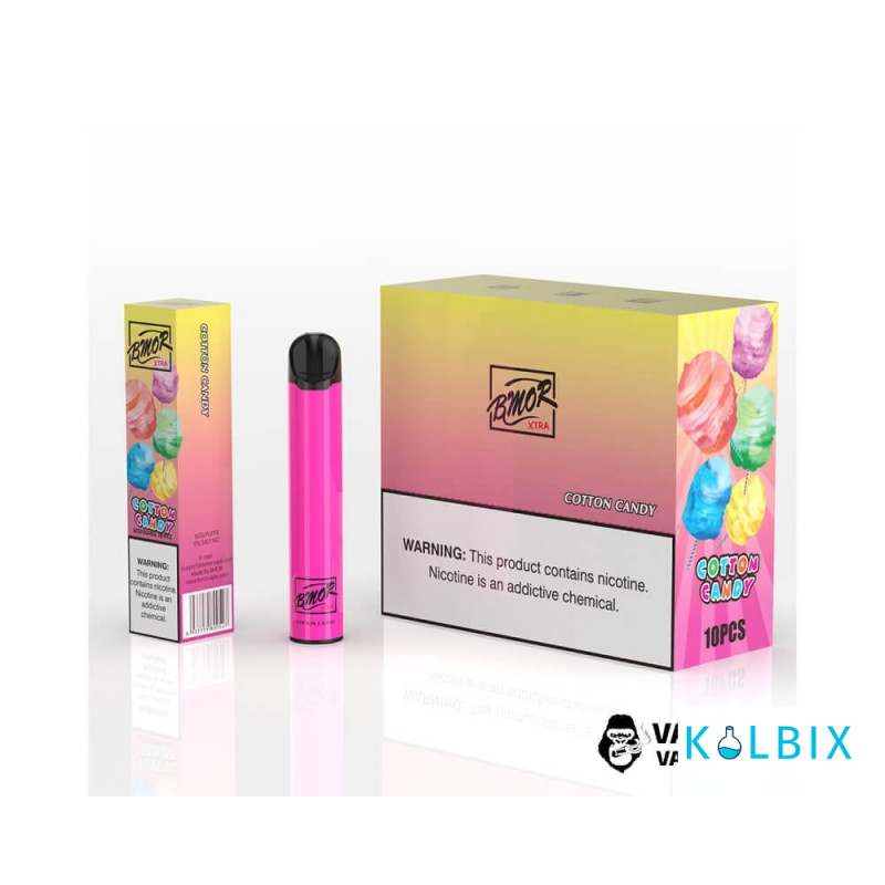 ОДНОРАЗКА BMOR XTRA 1600 PUFFS DISPOSABLE POD KIT - COTTON CANDY 5% СО ВКУСОМ СЛАДКОЙ ВАТЫ