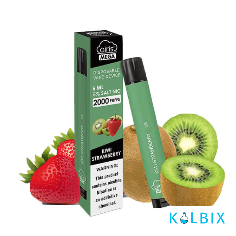 ОДНОРАЗКА AIRIS MEGA 2000 DISPOSABLE VAPE KIWI STRAWBERRY 5% СО ВКУСОМ КИВИ И КЛУБНИКИ