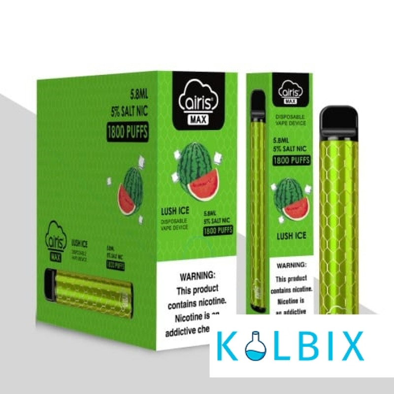 ОДНОРАЗОВАЯ POD СИСТЕМА AIRIS MAX DISPOSABLE DEVICE 950MAH НА 1800 ЗАТЯЖЕК СО ВКУСОМ АРБУЗА С ХОЛОДКОМ