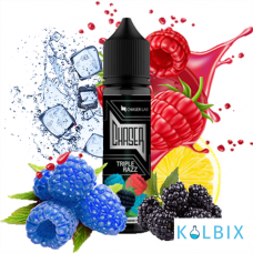Жидкость Chaser Black Triple Razz Ice 60 мл, 3 мг, на органическом никотине, со вкусом голубой, красной и черной малины с лимоном и льдом