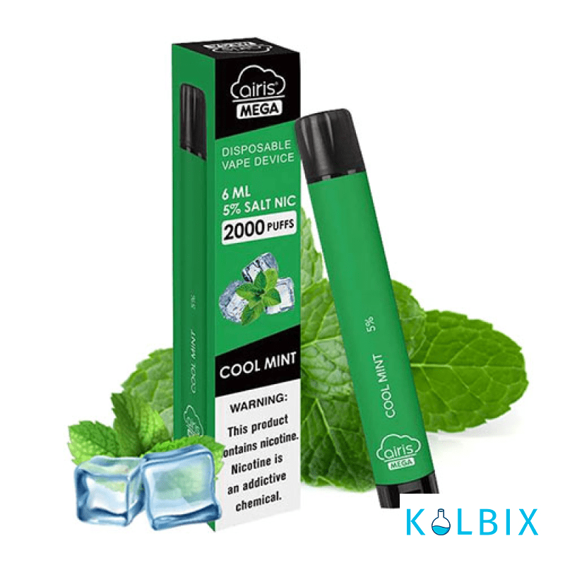 ОДНОРАЗКА AIRIS MEGA 2000 DISPOSABLE VAPE STRAWBERRY BANANA 5% СО ВКУСОМ МЯТЫ