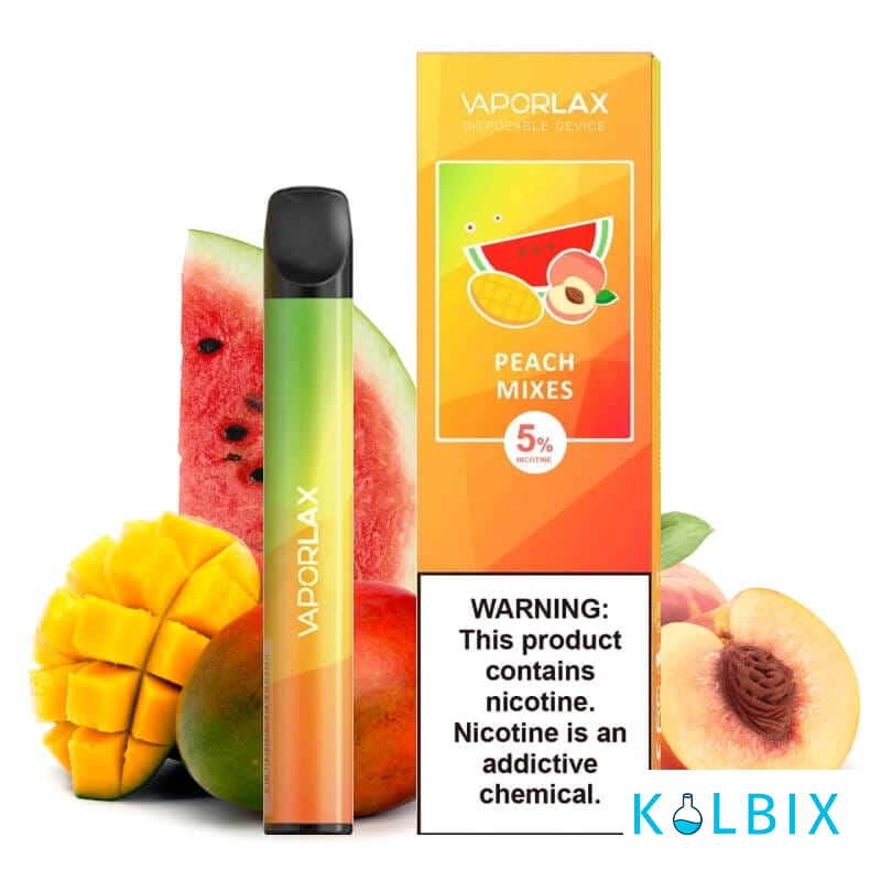 ОДНОРАЗОВАЯ POD-СИСТЕМА VAPORLAX - PEACH MIXES ( ORIGINAL ) НА 800 ЗАТЯЖЕК СО ВКУСОМ МАНГО, ПЕРСИКА И АРБУЗА