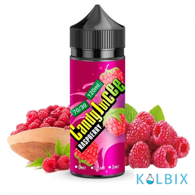 Жидкость Candy Juicee 120 мл на органическом никотине 1.5 мг со вкусом малины