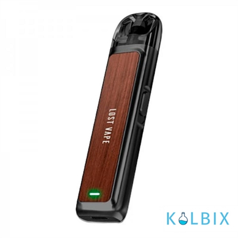 Pod-система Lost Vape Ursa Nano Pod Kit 800 мАг у чорному корпусі та вставкою у текстурі червоного сандалового дерева
