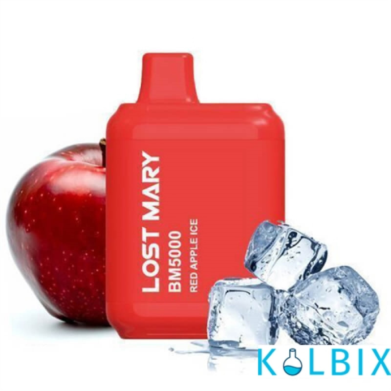 Одноразовий Pod Lost Mary BM5000 650 мАг 5% на 5000 затяжок зі смаком червоного яблука з льодом