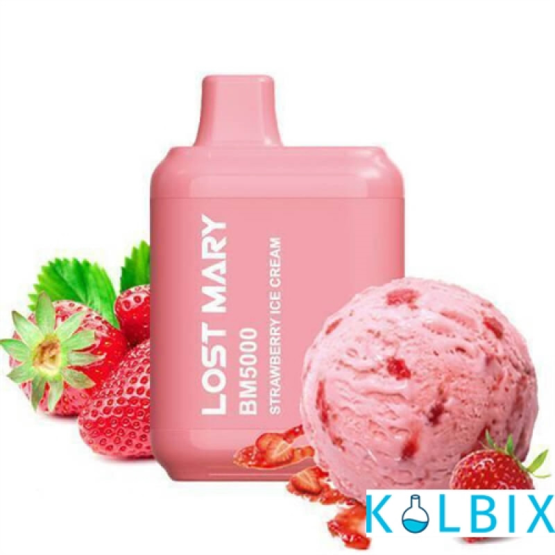 Одноразовый Pod Lost Mary BM5000 650 мАч 5% на 5000 затяжек со вкусом клубничного мороженого