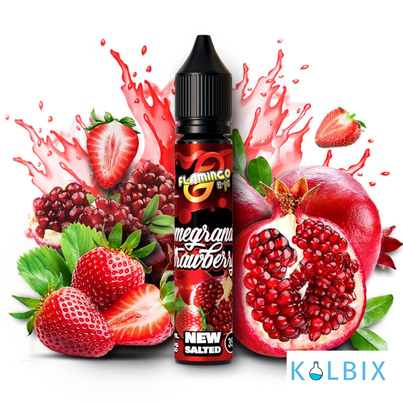 ЖИДКОСТЬ Flamingo New Salted 30 мл НА СОЛЕВОМ НИКОТИНЕ 35 мг со вкусом граната и клубники
