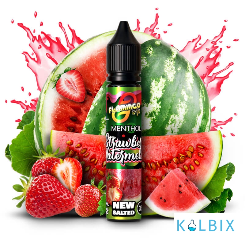 ЖИДКОСТЬ Flamingo New Salted 30 мл НА СОЛЕВОМ НИКОТИНЕ 35 мг со вкусом клубники и арбуза