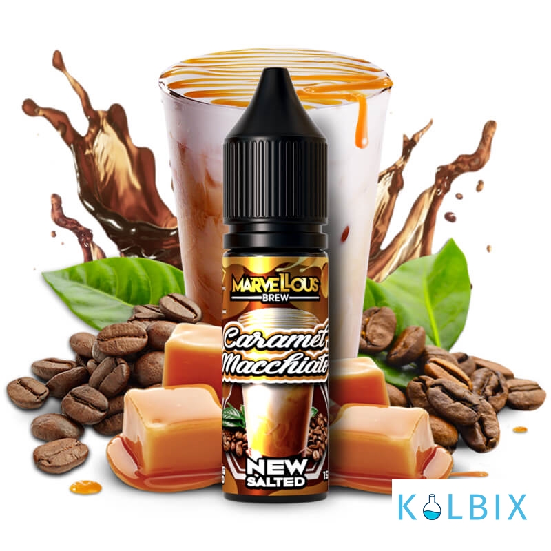 ЖИДКОСТЬ Marvellous Brew New Salted 15 мл НА СОЛЕВОМ НИКОТИНЕ 35 мг со вкусом кофе с молоком и карамелью