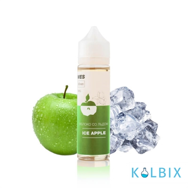 Жидкость WES The First - Ice Apple 60 мл 1 мг НА ОРГАНИЧЕСКОМ НИКОТИНЕ СО ВКУСОМ Яблока со льдом