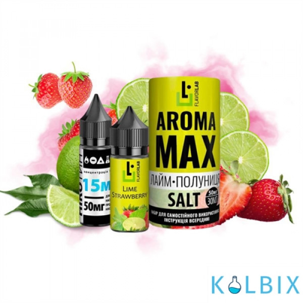 Набір для самозамісу Aroma MAX Salt 30 мл 50 мг зі смаком лайма та полуниці