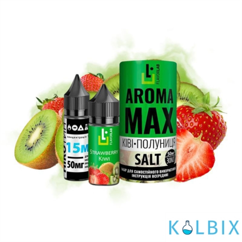 Набор для самозамеса Aroma MAX Salt 30 мл 50 мг со вкусом киви и клубники