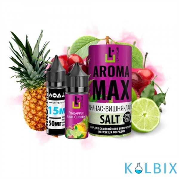 Набір для самозамісу Aroma MAX Salt 30 мл 50 мг зі смаком ананасу, вишні та лайма
