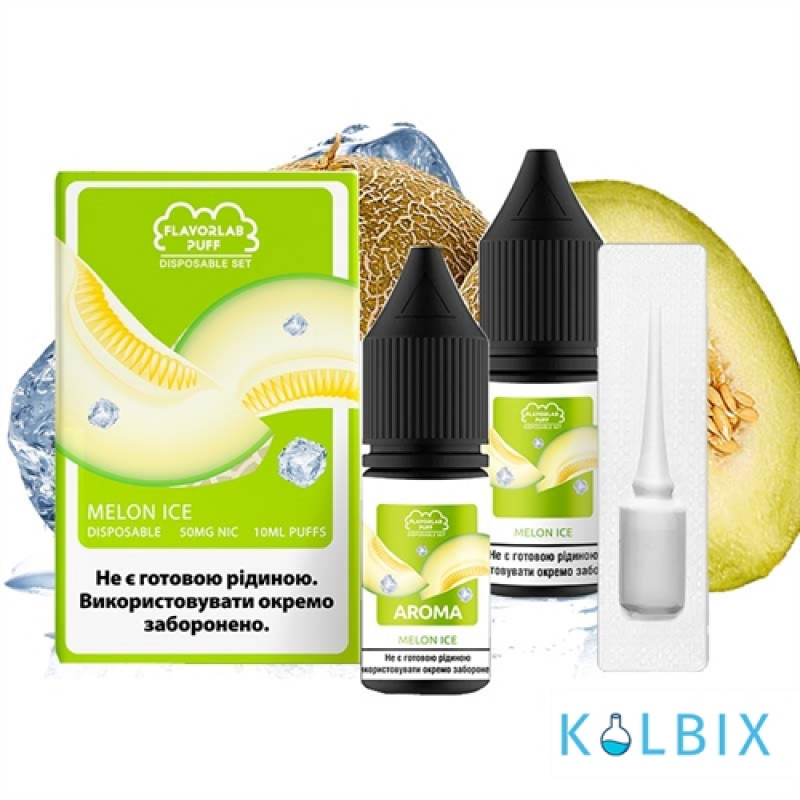 Набор для самозамеса Flavorlab Disposable Puff со вкусом дыни с прохладой 10 мл 50 мг