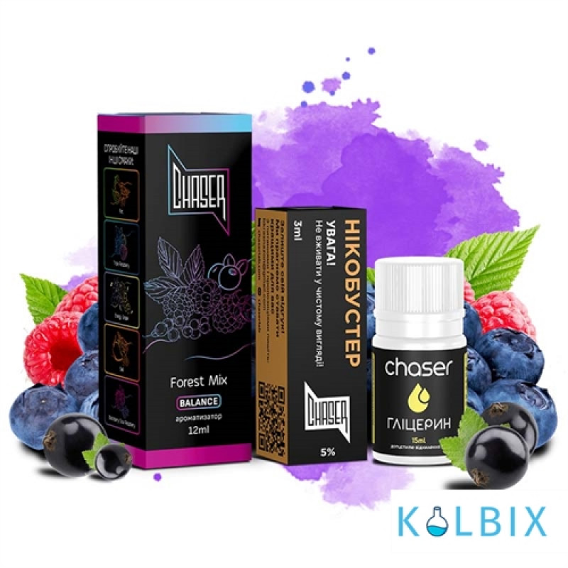 Набор для самозамеса Chaser Black 30 мл 50 мг со вкусом черники, малины и смородины