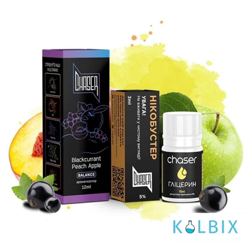 Набор для самозамеса Chaser Black 30 мл 50 мг со вкусом смородины, персика и яблока