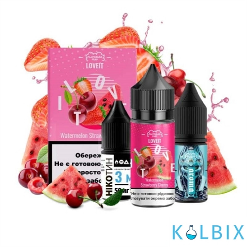 Набор для самозамеса Flavorlab Love it 30 мл 25 мг со вкусом арбуза, клубники и вишни