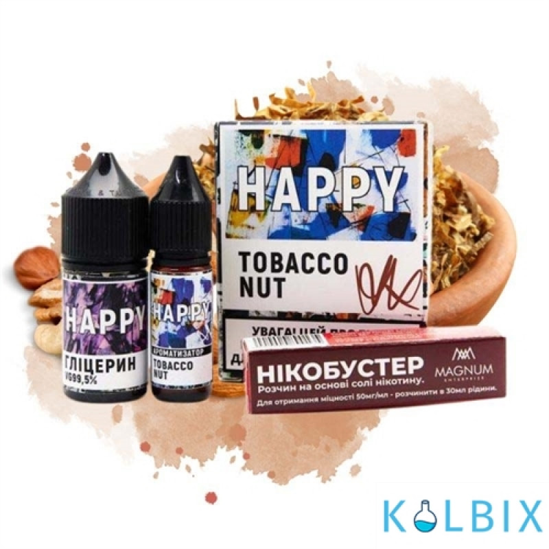 Набор для самозамеса HAPPY 30 мл 25 мг со вкусом табака с орехами