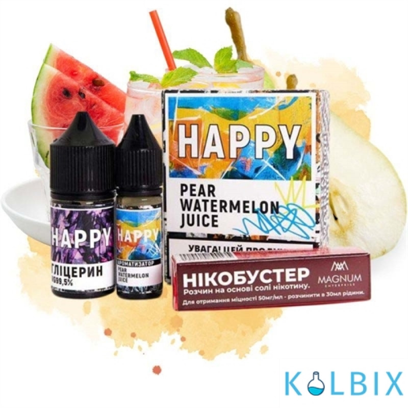 Набір для самозамісу HAPPY 30 мл 25 мг зі смаком соку з кавуна та груші