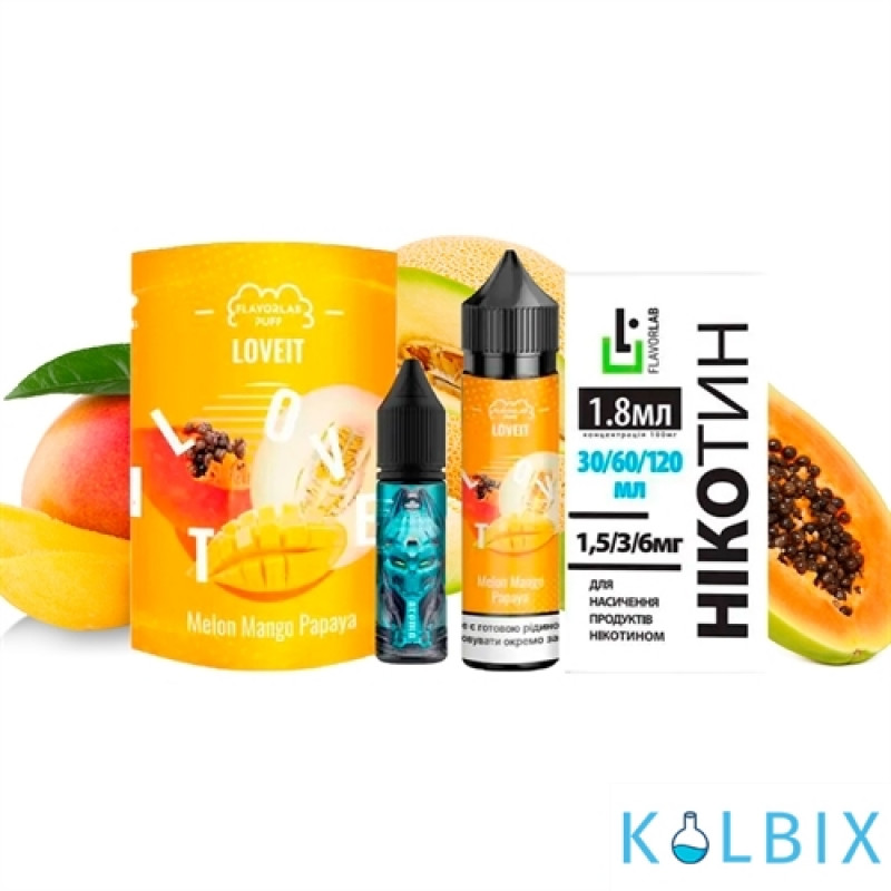 Набор для самозамеса Flavorlab Love it 60 мл 3 мг со вкусом дыни с манго и папаей