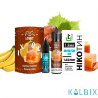 Набор для самозамеса Flavorlab Love it 60 мл 3 мг со вкусом карамели из ореха и банановым кремом.