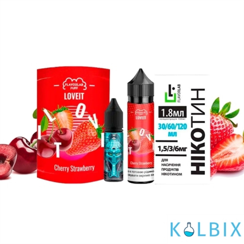 Набор для самозамеса Flavorlab Love it 60 мл 6 мг со вкусом вишни и клубники