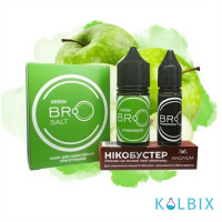 Набор для самозамеса Bro Salt 30 мл 25 мг со вкусом зеленых яблок