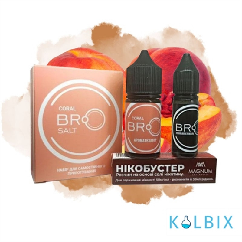Набор для самозамеса Bro Salt 30 мл 25 мг со вкусом персика