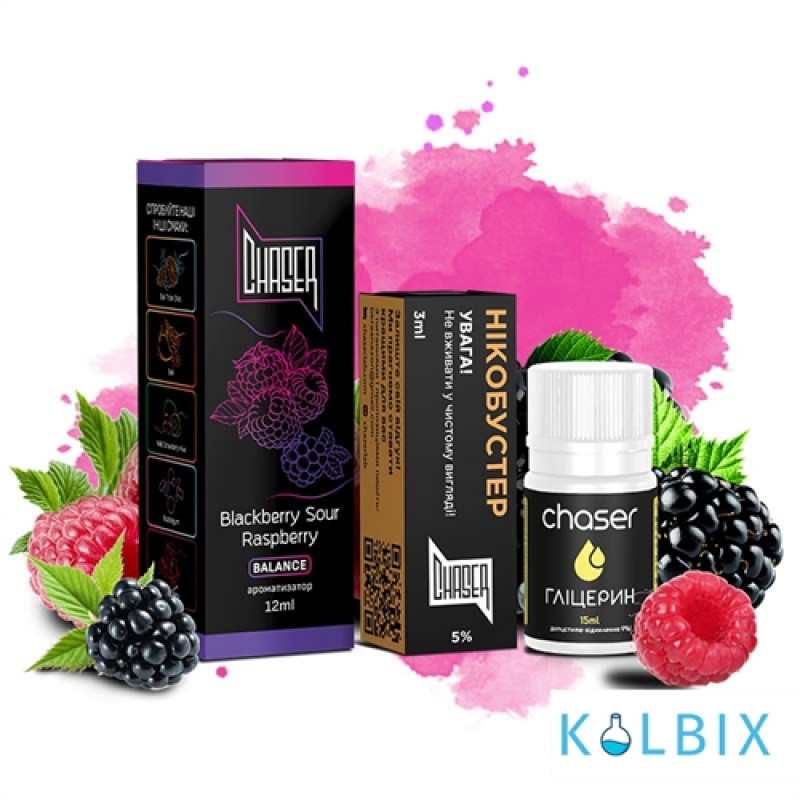 Набор для самозамеса Chaser Black 30 мл 50 мг со вкусом черники и кислой малины