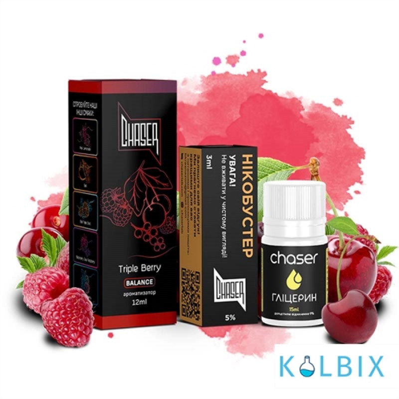 Набор для самозамеса Chaser Black 30 мл 50 мг со вкусом малины, вишни и смородины