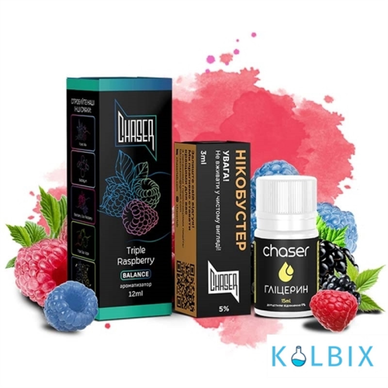 Набор для самозамеса Chaser Black 30 мл 50 мг со вкусом трех сортов малины