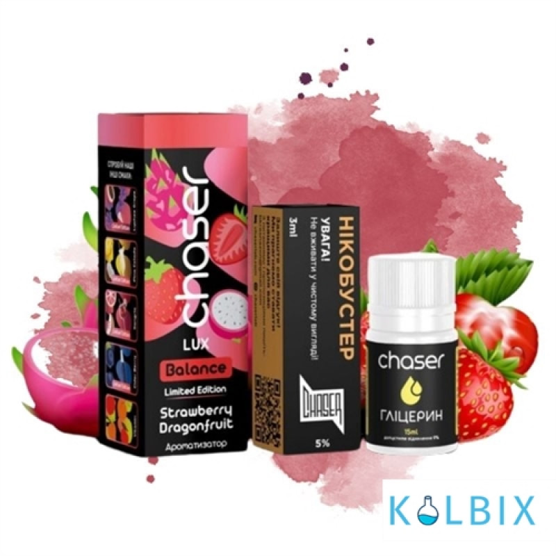Набор для самозамеса Chaser Lux 30 мл 50 мг со вкусом клубники и фрукта дракона