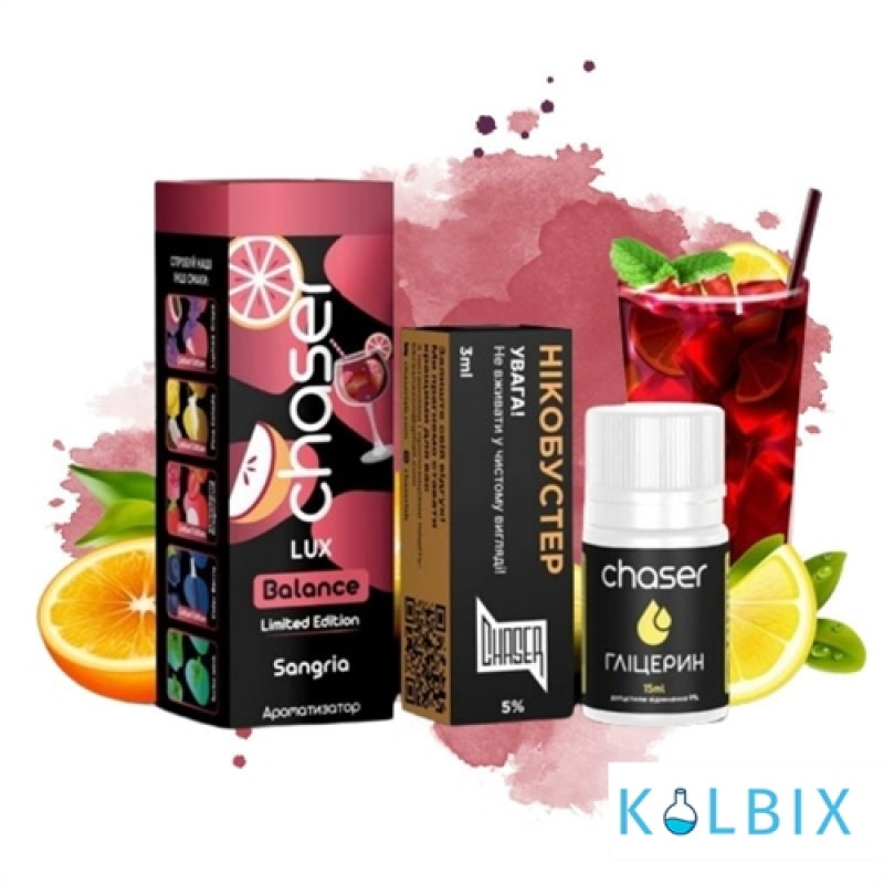 Набор для самозамеса Chaser Lux 30 мл 50 мг со вкусом сангрии с яблоком и апельсином