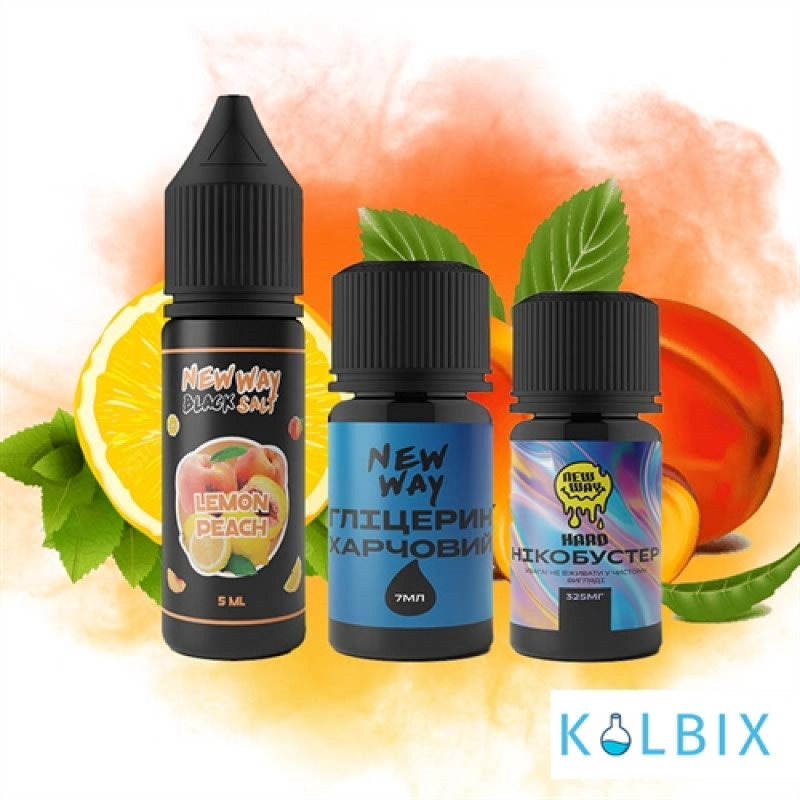 Набор для самозамеса New Way Black 15 мл 65 мг со вкусом лимона и персика