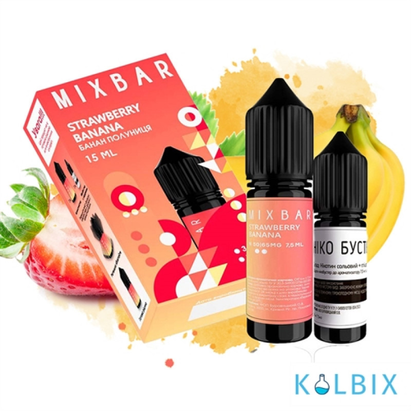 Набор для самозамеса Mix Bar 15 мл 65 мг со вкусом банана и клубники