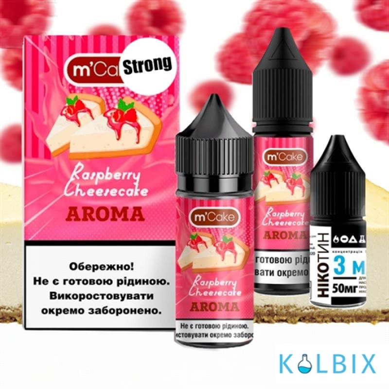 Набор для самозамеса M-Cake Strong 30 мл 50 мг со вкусом малинового чизкейка