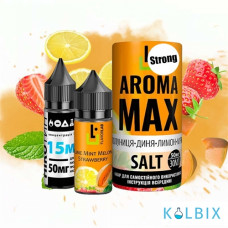 Набір для самозамісу Aroma MAX Salt Strong 30 мл 50 мг зі смаком полуниці, дині, лимона та м'яти