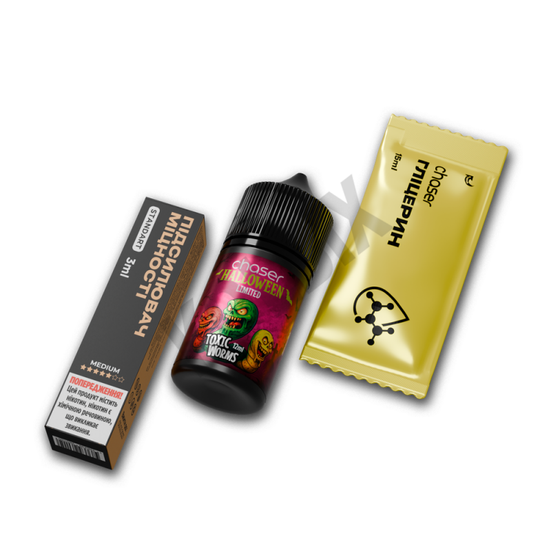 Набір для самозамісу Chaser Halloween 30 мл 50 мг — зі смаком журавлини, малини та лимона (Toxic Worms)