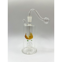 Стеклянный бонг-испаритель 11 см “Oil Burner” GT-009FH с декором