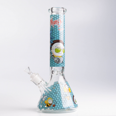 Скляний бонг 35 см “Rick and Morty” GT-120S з айс-пінчем і товстим склом