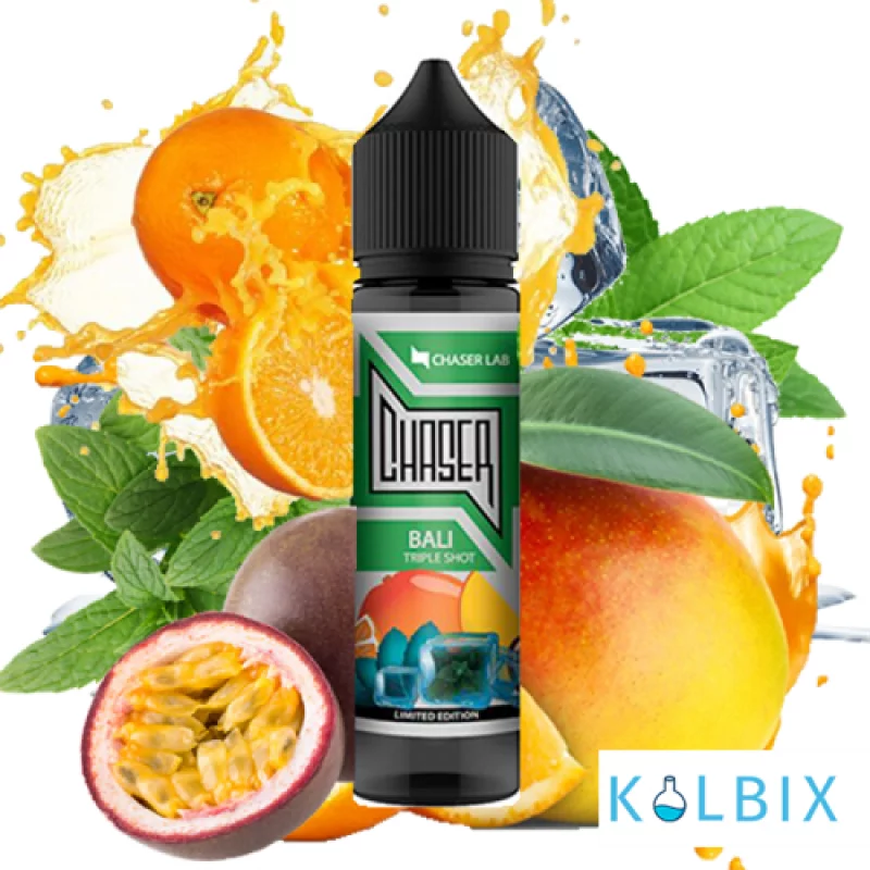Рідина Chaser Black Bali Triple Shot 60 мл, 3 мг, на органічному нікотині, зі смаком Манго, апельсина та маракуї з холодком
